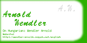 arnold wendler business card